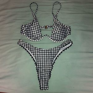 NWT Plaid Underwire Bikini Set